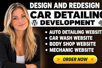 build a car detailing car wash, auto body repair, and mechanic wordpress website