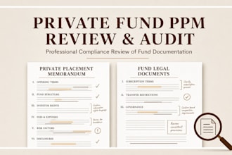 review and audit private fund ppm and legal documentation for compliance