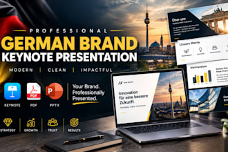 design german brand keynote presentation, slide template, film TV pitch deck