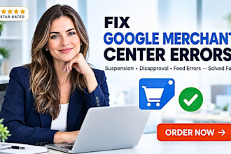 fix google merchant center suspension, misrepresentation and product feed errors