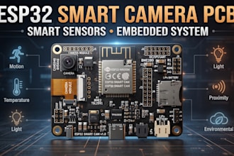 design esp32 camera pcb with smart sensors and embedded system