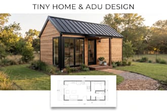 design tiny house blueprints, backyard offices and adu floor