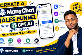 create a manychat sales funnel with gpt ai integration for ecommerce and coaches