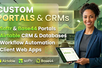build custom softr base44 portal airtable crm base44 web app airtable automation