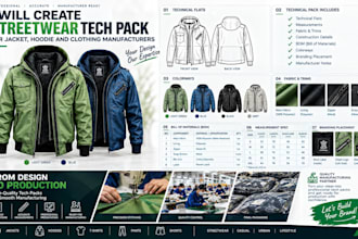 create oversized streetwear jacket, hoodie, bomber, outerwear for manufacturing