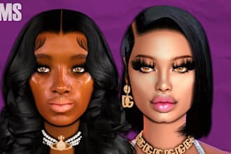 create unique custom sims for sim 4 unique sims, and design cc mods, sim facial