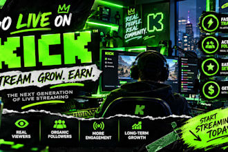boost your kick stream with real growth and visibility, targeted marketing