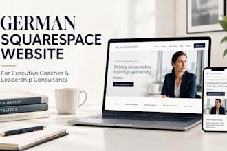 design a german squarespace website for executive coaches and leadership