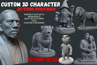 sculpt a custom 3d printable action figure or bust from your photo