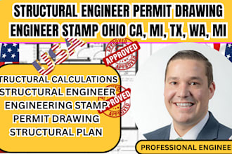 structural engineer permit drawing engineer stamp ohio ca, mi, tx, wa, mi