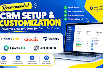 install customize espocrm self hosted business CRM creatio twenty quoteiq jobber