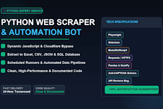 build custom python web scraper or automation bot