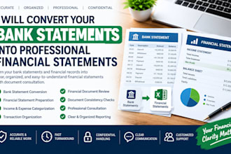 convert your bank statements into professional financial statements