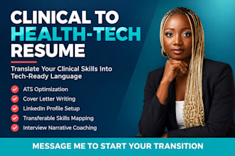 write clinical to health tech transition resume