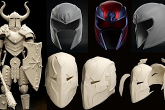 design custom 3d cosplay helmet stl printable wearable mask armor 3d printing