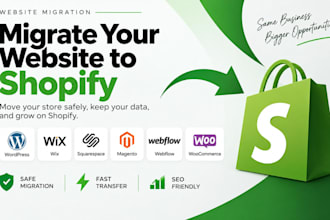 migrate wordpress website to shopify, wix squarespace migration to shopify