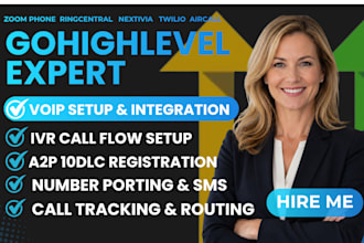 setup ghl voip zoom phone system ringcentral nextiva twilio quo aircall IVR a2p