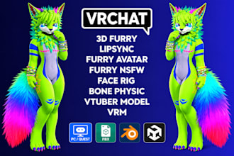 vrchat avatar furry avatar vr character nsfw avatar anime avatar for 3d model