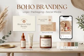 design boho branding for beauty wellness skincare boutique lifestyle brands