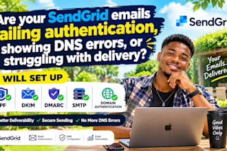 set up sendgrid spf dkim dmarc SMTP domain authentication for delivery