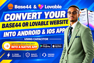 convert base44 loveable website to native IOS and android app using capacitor