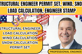 structural engineer permit set, wind, snow, load calculation, engineer stamp
