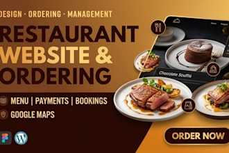 design a restaurant website with online ordering and reservation
