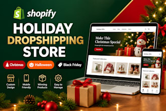 build design halloween christmas black friday dropshipping shopify gift store