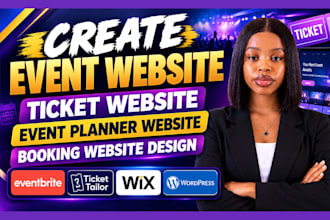 create event website ticket website event planner website booking website design