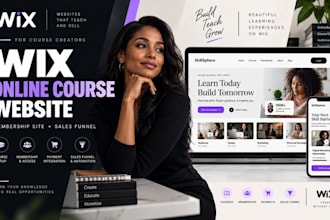 design wix online course website, membership site, wix booking and sales funnel
