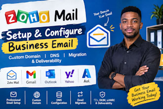 setup zoho mail business email, custom domain, dns, migration and deliverability