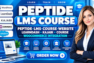 build peptide lms course website learndash kajabi course woocommerce integration