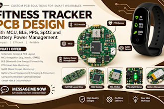 fitness tracker pcb design with mcu, ble, ppg, spo2 and battery power management