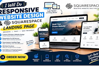 setup responsive website design and squarespace landing page