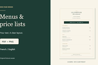 format your restaurant menu or price list into a clean PDF