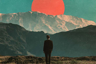 make vintage retro, modern album cover art