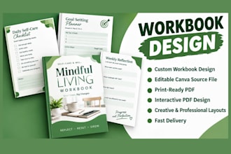 design fillable pdf workbook, workbook redesign, canva ebook design, lead magnet