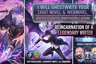 ghostwrite your light novel, webnovel, or edit isekai story chapter by chapter