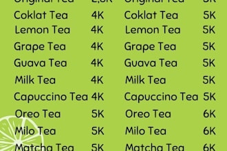 design a professional restaurant food menu