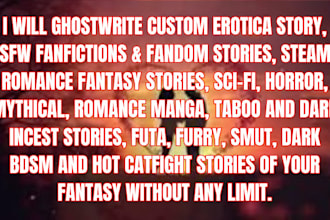 write nsfw fanfiction erotica futa dark romance horror smut catfight story