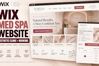 design a wix med spa website for aesthetic clinics with online booking
