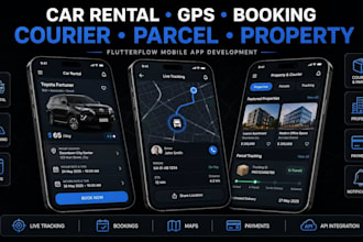 build car gps app car rental app, property, booking courier app, parcel, gps app