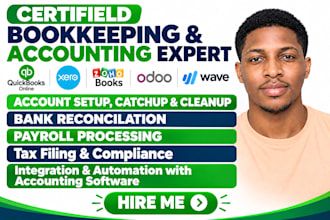do quickbooks online bookkeeping, quickbooks clean up, xero and wave expert