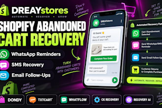 setup shopify abandoned cart recovery dondy txtcart whatsflow ck recovery ai