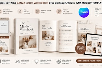 design editable canva ebook workbook etsy digital product canva mockup templates