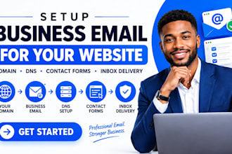 setup business email for your website, domain dns, contact forms, inbox delivery