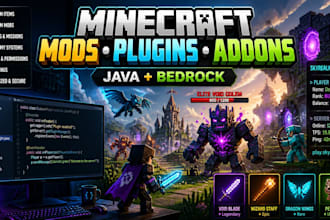 develop minecraft plugin addon and mods for java bedrock