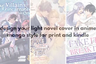 design your light novel cover romance in anime manga style for print and kindle