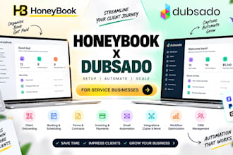be dubsado, honeybook expert, client booking system, onboarding automation