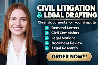be your civil litigation lawyer for court motion, demand letter, lawsuits, nda